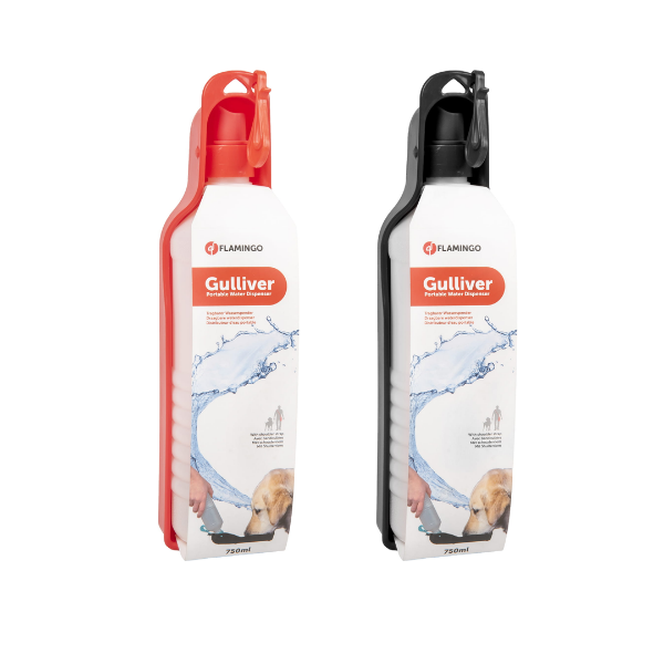 FLAMINGO PLASTIKOWA BUTELKA Z MISKĄ GULLIVER CLASSIC dla psa - (1).png