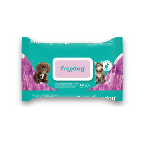 FREEDOG CHUSTECZKI PIELĘGNACYJNE - lawenda i wanilia DLA PSA I KOTA - 40 szt..png