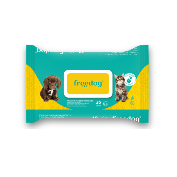 FREEDOG CHUSTECZKI PIELĘGNACYJNE Z MANGO dla psa i kota  40 szt..png