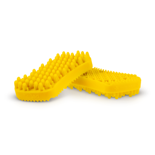 Pet+Me Medium Silicone Brush Yellow - szczotka silikonowa dla psa, o sierści krótkiej i gęstej, długiej i jedwabistej lub szorstkowłosego (2).png