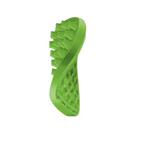 Pet+Me Soft Silicone Brush Green -  szczotka silikonowa dla małych psów i kotów z długą, gęstą sierścią i miękkim podszerstkiem (1).png