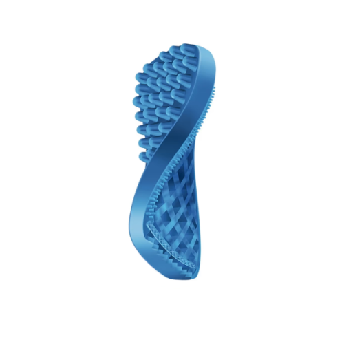 Pet+Me Soft Silicone Brush Blue - szczotka silikonowa dla małych psów z niewielką ilością lub bez podszerstka, kotów krótkowłosych i królików (1).png