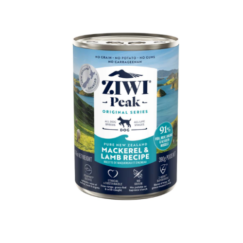 ZIWIPEAK Karma mokra monobiałkowa dla psów  - makrela i jagnięcina - 390 g.png