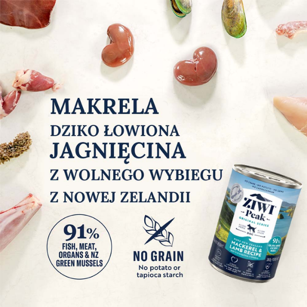 ZIWIPEAK Karma mokra monobiałkowa dla psów  - makrela i jagnięcina  (7).png