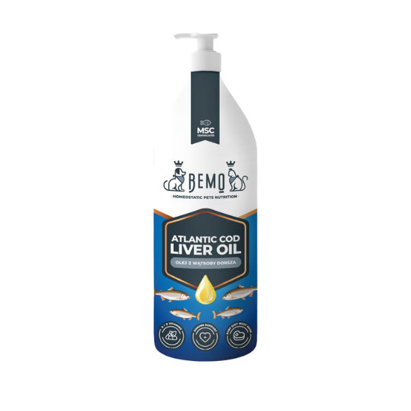 BEMO Atlantic Cod Liver Oil - Olej z wątroby dorsza dla psa i kota - 1000 ml.png
