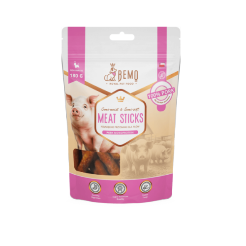 BEMO Meat Sticks Pork - wieprzowina - przysmaki dla psów - 180 g.png