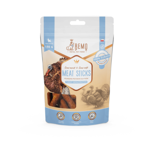 BEMO Meat Sticks Turkey - Kabanosy z indyka - przysmaki dla psów - 180 g.png