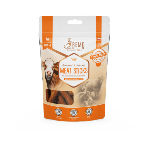 BEMO Meat Sticks Beef - Kabanosy z wołowiny - przysmaki dla psów - 180 g.png