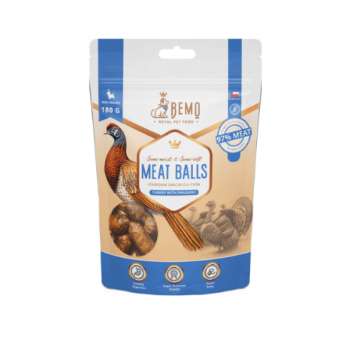BEMO Półmiękkie smaczki z indykiem i bażantem dla psów - 180 g.png