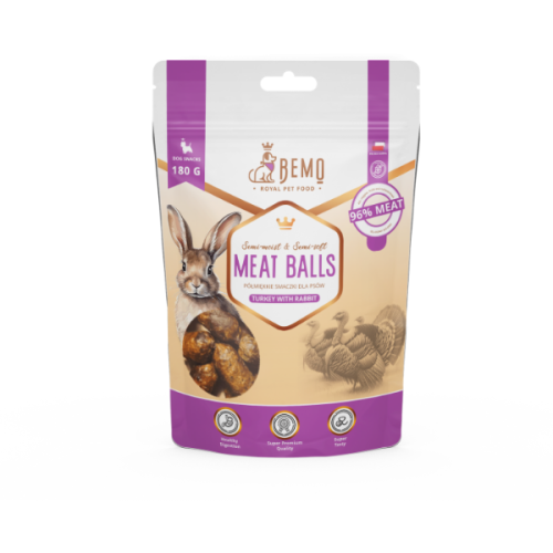 BEMO Półmiękkie smaczki z indykiem i królikiem dla psów - 180 g.png
