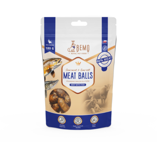 BEMO Półmiękkie smaczki z wołowiną i rybą dla psów - 180 g.png