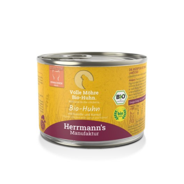 HERRMANN'S Manufaktur BIO -  Ekologiczna karma monobiałkowa z kurczaka dla kotów - 200 g.png
