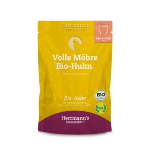 HERRMANN'S Manufaktur BIO -  Ekologiczna karma monobiałkowa z kurczaka dla kotów - 100 G.png