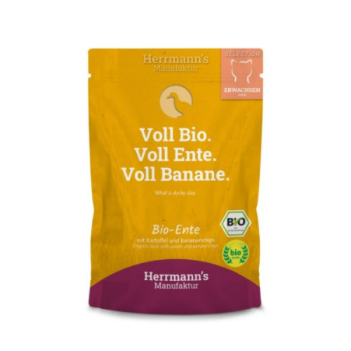 HERRMANN'S Manufaktur BIO -  Ekologiczna karma monobiałkowa z kaczki dla kotów - 100 g.png