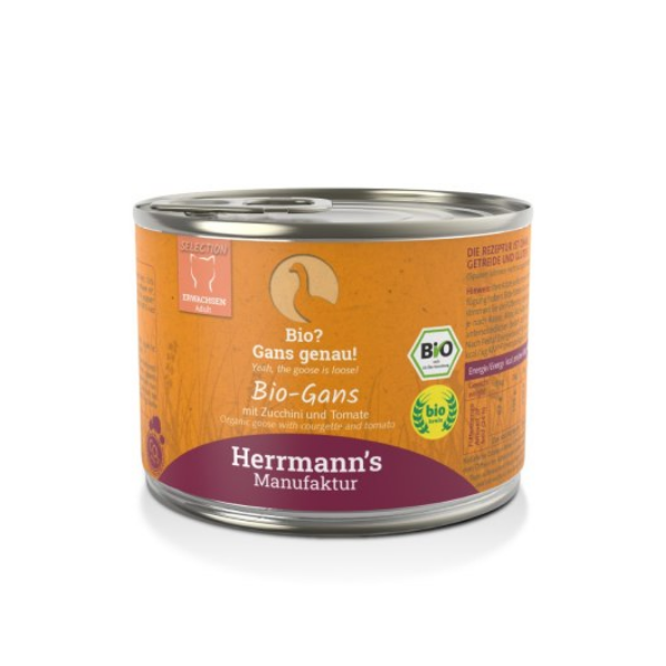 HERRMANN'S Manufaktur BIO - Ekologiczna karma monobiałkowa z gęsiny dla kotów - 200 g.png