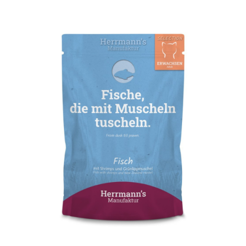 HERRMANN'S Manufaktur Karma pełnoporcjowa z rybami i krewetkami dla kotów - 100 g.png