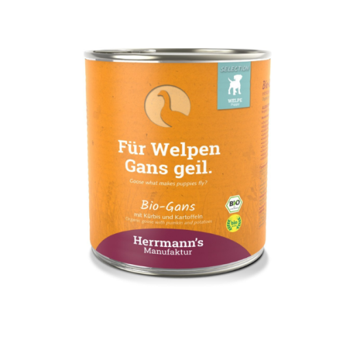 HERRMANN'S Manufaktur BIO -  Ekologiczna karma monobiałkowa z gęsiny dla szczeniąt - 800 g (1).png