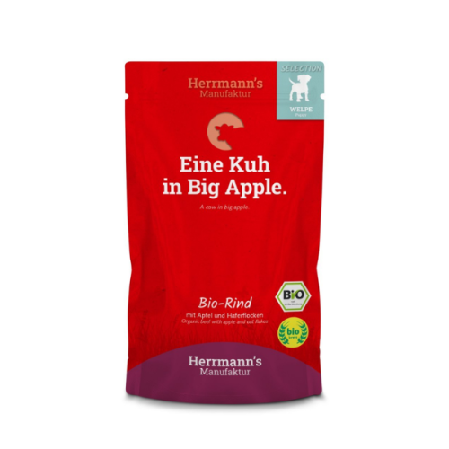 HERRMANN'S Manufaktur BIO - Ekologiczna karma monobiałkowa z wołowiny dla szczeniąt - 150 g.png