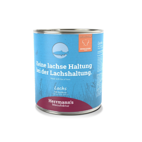 HERRMANN'S Manufaktur Karma z łososiem i morelami dla dorosłych psów - 800 g.png