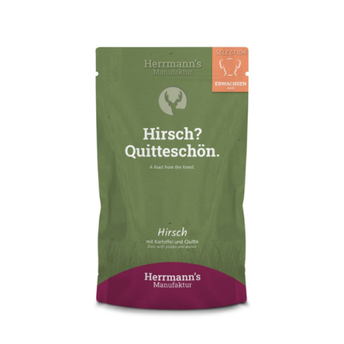 HERRMANN'S Manufaktur Karma jeleniem i pigwą dla dorosłych psów - 150 g.png