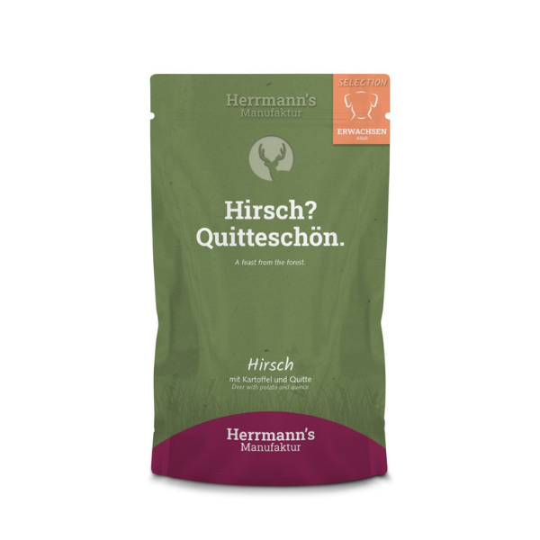 HERRMANN'S Manufaktur Karma jeleniem i pigwą dla dorosłych psów - 150 g.png