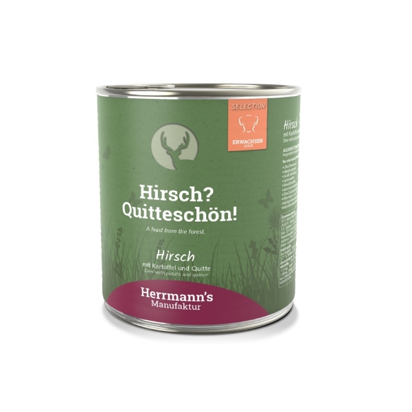 HERRMANN'S Manufaktur Karma jeleniem i pigwą dla dorosłych psów - 800 g.png