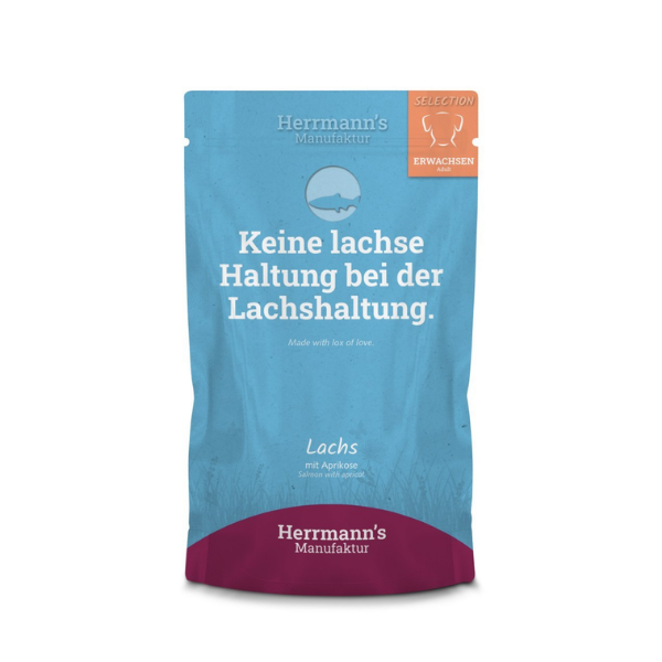 HERRMANN'S Manufaktur Karma z łososiem i morelami dla dorosłych psów - 150 g.png