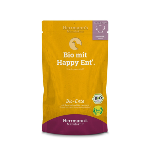 HERRMANN'S Manufaktur HERRMANN'S Bio Ekologiczna karma z kaczką i koprem włoskim dla dorosłych psów - 150 g.png