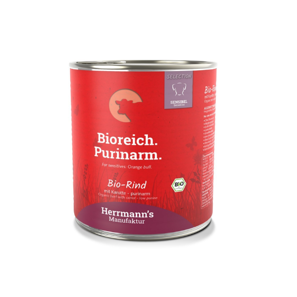 HERRMANN'S Manufaktur Bio - Ekologiczna karma z wołowiną - niska zawartość puryn - 800 g.png