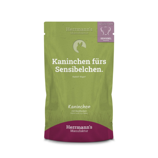 HERRMANN'S Manufaktur Karma z królikia z marchwią dla psów z wrażliwym układem pokarmowym - 150 g.png
