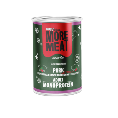 BUBA More Meat - karma mokra z wieprzowiny z dodatkiem żurawiny i rozmarynu dla psów - 400 g.png