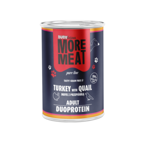 BUBA More Meat DUO Pure - karma mokra z indyka i przepiórki dla psów - 400 g.png