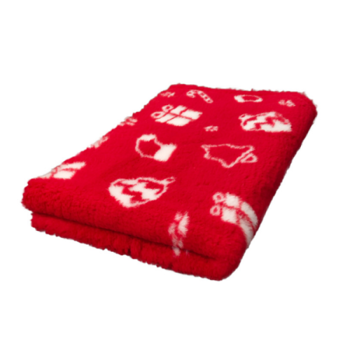 DRY BED Legowisko antypoślizgowe dla psów - czerwone świąteczne (1).png