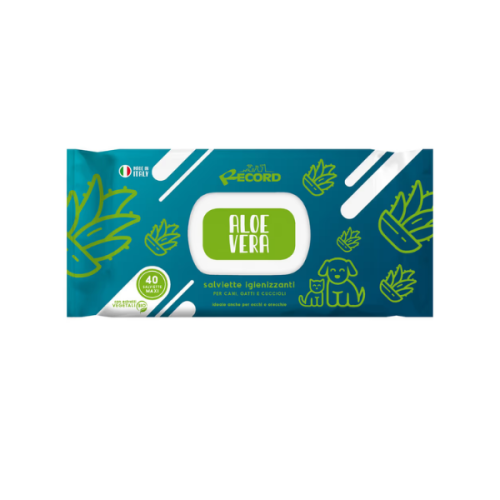Record Uniwersalne chusteczki do czyszczenia sierści, oczu, uszu psa i kota - aloes.png