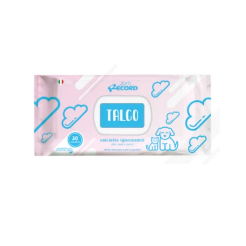 Record Uniwersalne chusteczki do czyszczenia sierści, oczu, uszu psa i kota -  z talkiem.png