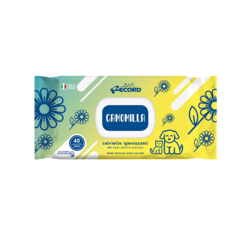 Record Uniwersalne chusteczki do czyszczenia sierści, oczu, uszu psa i kota - z rumiankiem.png