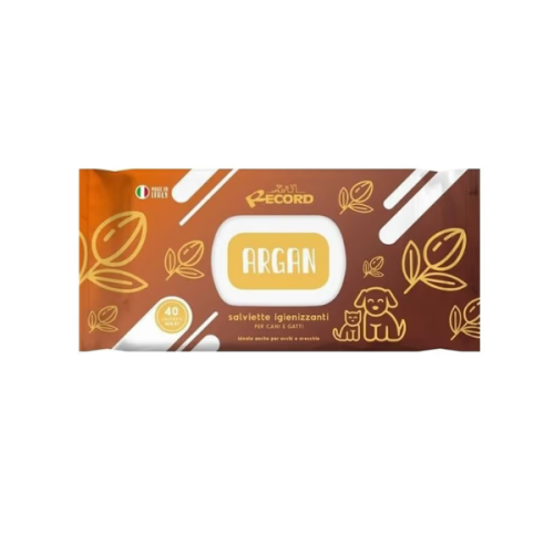 Record Record Uniwersalne chusteczki do czyszczenia sierści, oczu, uszu psa i kota - o zapachu arganu - 40 szt..png