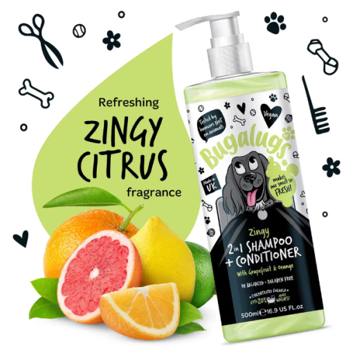 Bugalugs Szampon z odżywką dla psa -  zapach grejpfruta i pomarańczy - 250 ml  (2).png