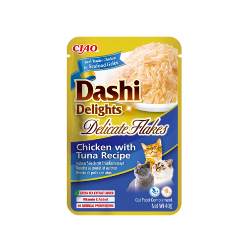 Inaba Dashi Delights Delikate Flakes - kurczak z tuńczykiem - karma uzupełniająca w delikatnej galaretce dla kota - 40 g (1).png