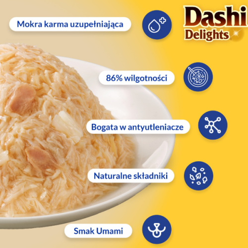 Inaba Dashi Delights Delikate Flakes - kurczak z tuńczykiem i łososiem - karma uzupełniająca w delikatnej galaretce dla kota - 40 g  (2).png