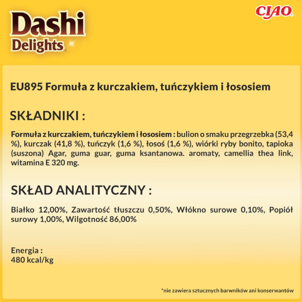 Inaba Dashi Delights Delikate Flakes - kurczak z tuńczykiem i łososiem - karma uzupełniająca w delikatnej galaretce dla kota - 40 g  (3).png