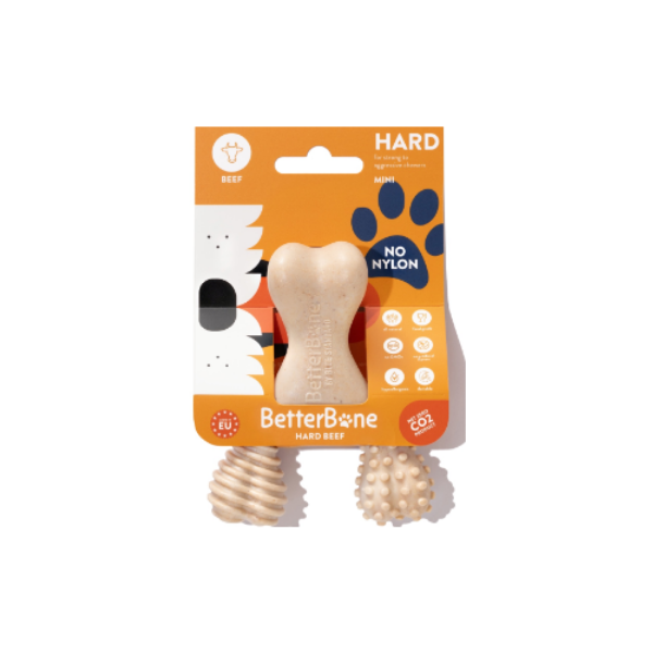 BETTERBONE MINI HARD BEEF Gryzak z bezpiecznej celulozy roślinnej dla psów ras małych i miniaturowych do 7 kg - z wołowiną (1).png
