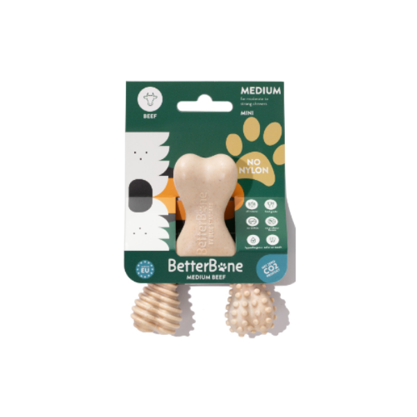 BETTERBONE MINI MEDIUM BEEF Gryzak z bezpiecznej celulozy roślinnej dla psów ras małych i miniaturowych do 7 kg  - z wołowiną (1).png