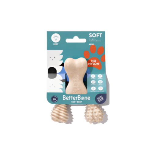 BETTERBONE MINI SOFT BEEF Gryzak z bezpiecznej celulozy roślinnej dla psów ras małych i miniaturowych do 7 kg - z wołowiną   (1).png