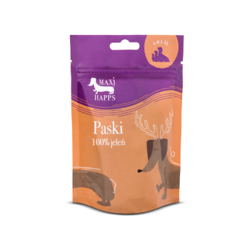 MAXI HAPPS Przysmak paski z jelenia dla psów - 70 g.png