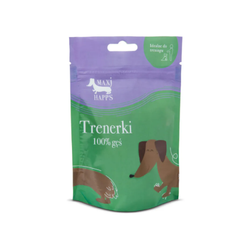 MAXI HAPPS Trenerki z gęsią - przysmaki dla psów - 70 g.png