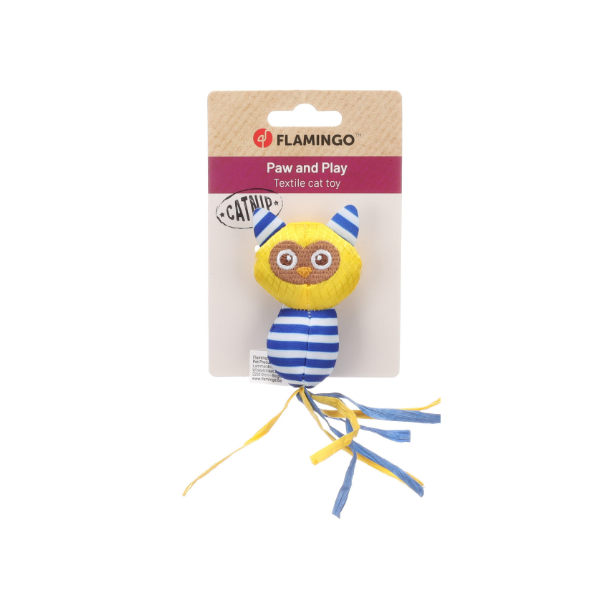 Flamingo Zabawka dla kota z kocimiętką - Sowa żółta  (3).png