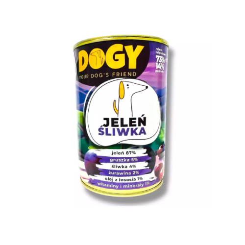 DOGY  Jeleń ze śliwką  - karma mokra dla psów - 400 g.png