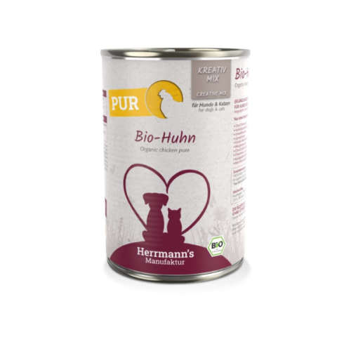 HERRMANN'S MANUFAKTUR BIO Karma z ekologicznego kurczaka dla psów i kotów - 400 g.png