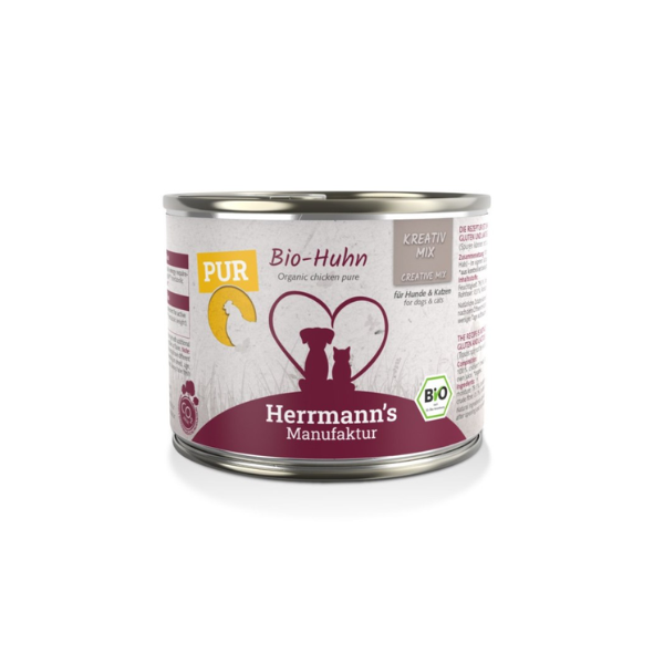 HERRMANN'S MANUFAKTUR BIO Karma z ekologicznego kurczaka dla psów i kotów - 200 g.png